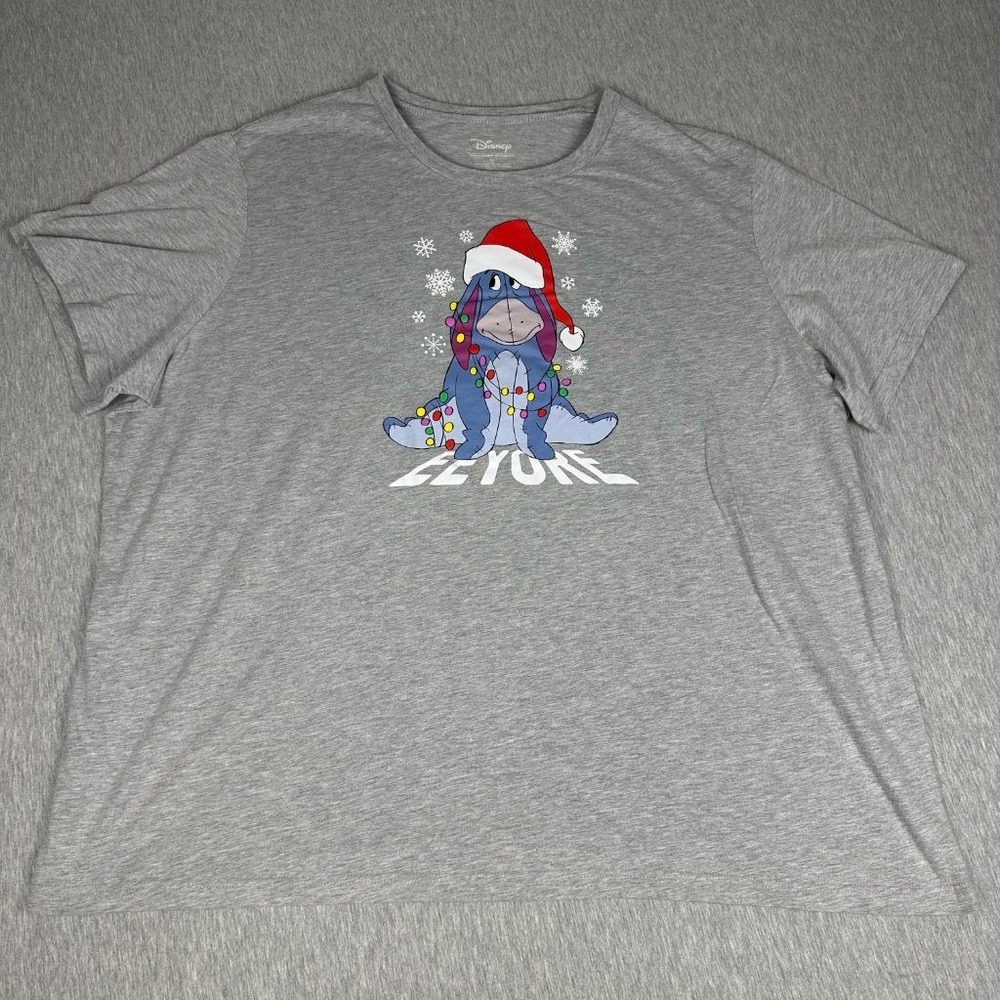 Disney Eeyore Christmas Lights T-Shirt Gray Winnie the Pooh Holiday 5X Plus Size